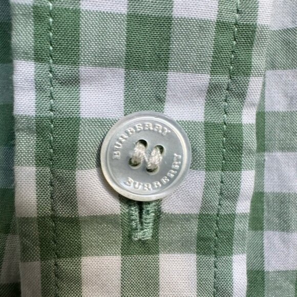 Burberry Green Check 100% Cotton Down Shirt. XL - Picture 4 of 6
